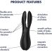 Клиторальный вибратор черного цвета Satisfyer Threesome 2 Клиторальный вибратор черного цвета Satisfyer Threesome 2