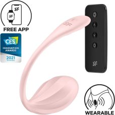 Віброяйце з пультом управління рожевого кольору Satisfyer Shiny Petal Connect App