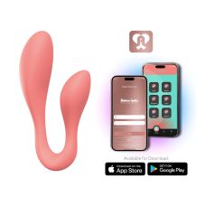 Смарт вибратор для пар оранжевого цвета Adrien Lastic Couple Secrets 2.0 + APP