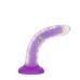 Светящийся в темноте фаллоимитатор на присоске фиолетового цвета Addiction Dildo Purple Confetti 