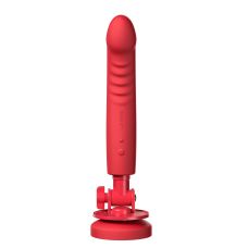 Вібратор ребристий на присосці червоного кольору Lovense Mission 2 Vibrating suction cup dildo