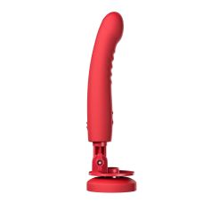 Вибратор ребристый на присоске красного цвета Lovense Mission 2 Vibrating suction cup dildo