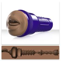 Мастурбатор в колбе Ротик с плавающими кольцами коричневого цвета Fleshlight Boost Bang Medium 