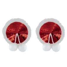 Пестіс на соски з помпончиками червоно-білого кольору Paris Hollywood Cache Tetons