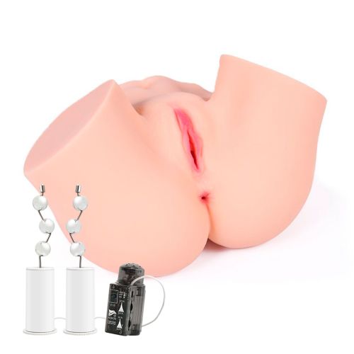 Мастурбатор Анус и Вагина с вибрацией и массажем телесного цвета Kokos ONAHOLE 01 Vagina 2WayPlus 