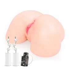 Мастурбатор полуторс Анус и Вагина с вибрацией и массажем телесного цвета Kokos 001 Adel ONAHOLE Real Hips 2WayPlus 