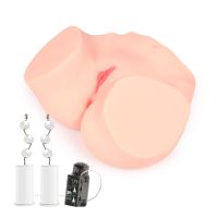 Мастурбатор Анус та Вагіна з вібрацією та масажем тілесного кольору Kokos 002 Hanna ONAHOLE Real Vagina 2WayPlus