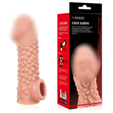 Насадка на член с отверстием для мошонки телесного цвета Kokos Cock Sleeve CS 004 размер L