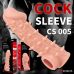 Насадка на член з отвором для мошонки І шипами тілесного кольору Kokos Cock Sleeve CS 005 розмір M