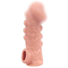 Насадка на член с отверстием для мошонки телесного цвета Kokos Cock Sleeve CS 008 размер M