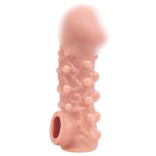 Насадка на член с отверстием для мошонки и пупырышками телесного цвета Kokos Cock Sleeve CS 010 размер M