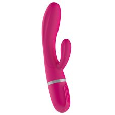 Вибратор кролик с отростком для клитора розовый Liebe Bend It Plus Cerise