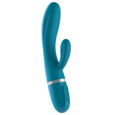 Вибратор кролик с отростком для клитора бирюзовый Liebe Bend It Plus 