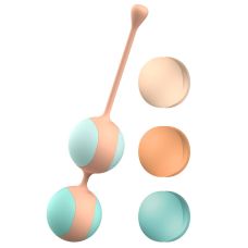 Вагинальные шарики персиково мятного цвета Liebe Kewos 5 шариков в комплекте