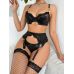 Комплект эротический женский черного цвета JSY JS228170 размеры S/M