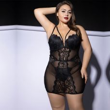 Мереживне плаття чорного кольору JSY P61150 розмір Plus Size
