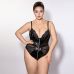 Боди с глубоким декольте на молнии черного цвета JSY P61153 размер Plus Size Боди с глубоким декольте на молнии черного цвета JSY P61153 размер Plus Size
