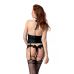 Корсет з перехресною бретелькою на шиї чорного кольору Passion KESMINA розміри S/M