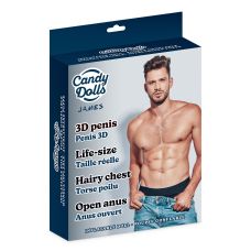 Надувна секс лялька з фалоімітатором та анальним отвором тілесного кольору Candy Dolls James