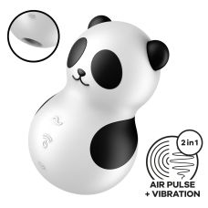 Вибратор Панда с вакуумной стимуляцией клитора черно белого цвета Satisfyer Pocket Panda