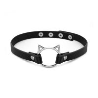 Чокер с кольцом в форме котика черного цвета Bedroom Fantasies Kitty Choker