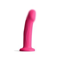 Насадка для страпона на присоске термоактивная силиконовая пурпурного цвета Dorcel Real Pleasure размер M 