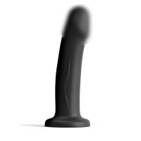 Насадка для страпона на присоске термоактивная силиконовая черного цвета Dorcel Real Pleasure размер XL