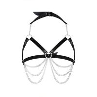 Женская портупея на грудь из искусственной кожи черная Art of Sex Louise размеры XS-2XL