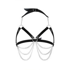 Женская портупея на грудь из искусственной кожи черная Art of Sex Louise размеры XS-2XL