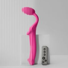 Безременной вибрострапон розового цвета с пультом  ДУ Strap-On-Me Vibrating Fuchsia размер XL