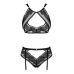Эротический комплект белья черный Obsessive Allastia 2-pcs set размеры L/XL