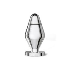 Металлическая серебристая анальная пробка для электростимулятора Mystim Big John