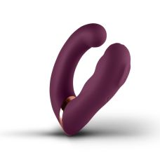 Подвійний вібратор для кліторально-піхвової стимуляції та й для точки G із змінним положенням ручки бордового кольору Rocks Off Variety Burgundy