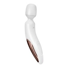 Вибромассажер Ванд в форме микрофона белый с золотистым Satisfyer Wand-erland