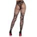 Колготки з сітчастим оздобленням на стегнах чорного кольору Leg Avenue Dahlia Lace розмір One Size Колготки з сітчастим оздобленням на стегнах чорного кольору Leg Avenue Dahlia Lace розмір One Size