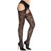 Колготки з відкритим доступом та квітковим мереживом чорного кольору Leg Avenue розмір One Size