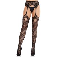 Колготки с открытым доступом сетчатые черного цвета Leg Avenue размер One Size 