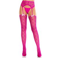 Колготки чулки с подтяжками в форме сердца розовые Magenta Leg Avenue размер One Size 