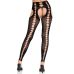 Колготки без шкарпеток з відкритим доступом та вирізами непрозорі чорного кольору Leg Avenue розмір One Size