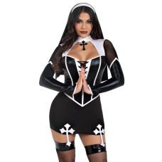 Костюм монашки для рольових ігор чорного кольору Leg Avenue Holy Hottie розмір XS