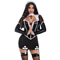 Костюм монашки для рольових ігор чорного кольору Leg Avenue Holy Hottie розмір S