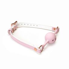 Кляп шарик в рот бело розовый Liebe Seele Fairy Goat Leather Ball Gag