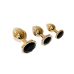 Набір анальних пробок різних розмірів золотистого кольору із чорними камінчиками LOCKINK YEAHWOW Nympho Butt Plug Set