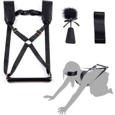 БДСМ набор фиксаторов черного цвета LOCKINK YEAHWOW Doggy Style Saddle set