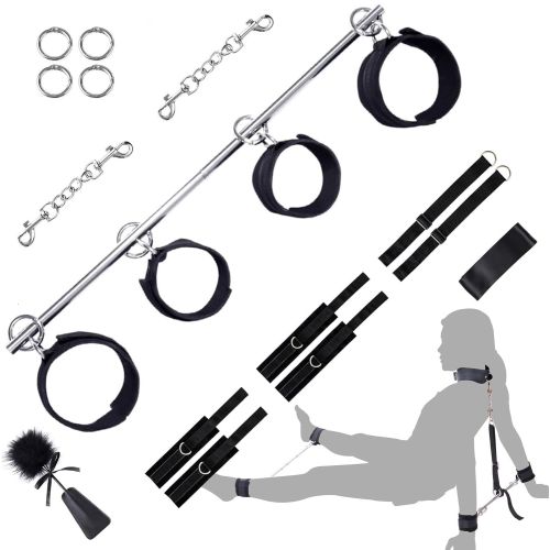 БДСМ набір із розпіркою для фіксації тіла чорного кольору LOCKINK YEAHWOW Door Swing & Leg Spreader БДСМ набір із розпіркою для фіксації тіла чорного кольору LOCKINK YEAHWOW Door Swing & Leg Spreader