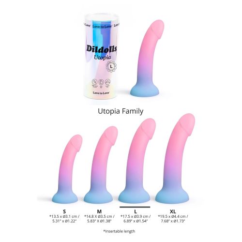 Насадка для страпона на присоске с цветным градиентом Love To Love Dildolls Utopia размер L Насадка для страпона на присоске с цветным градиентом Love To Love Dildolls Utopia размер L