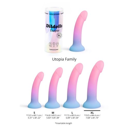 Насадка для страпона на присоске с цветным градиентом Love To Love Dildolls Utopia размер XL Насадка для страпона на присоске с цветным градиентом Love To Love Dildolls Utopia размер XL