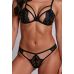 Эротический женский комплект белья с кружевными вставками черного цвета Passion ANUVERA SET размер M