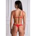 Еротичний жіночий комплект білизни з мереживними вставками червоного кольору Passion ANUVERA SET fire brick розмір S