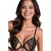 Эротический комплект женского белья с кружевными вставками черного цвета Passion RESILQUE SET размер XL